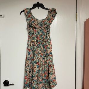 Motherhood Pink and Blue Sundress for Wedding Guests